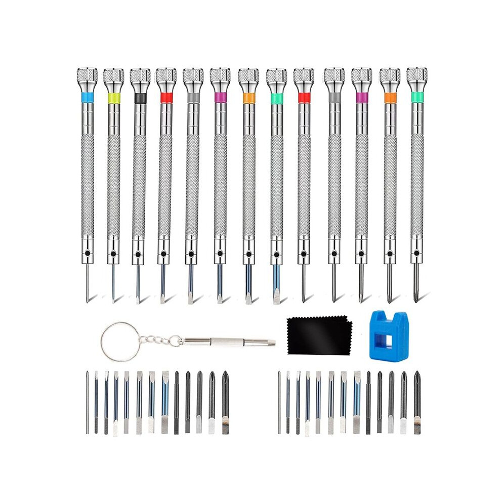 13 Pieces Watch Screwdriver Set-Jewelers Screwdriver Set -With 26 Extra Pieces Of Screwdriver Bits Tools For Watchmakers 6032093435661