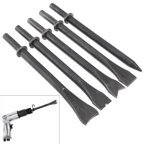 5Pcs/Lot Accessories Hard Steel Solid Long Air Chisel Impact  Support Pneumatic Tool for Cutting / Rusting Removal 1