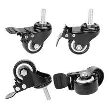 Rodas de RodíZios, Conjunto de 4 RodíZios Pesados - Suporte de Haste Rosqueada (5/16 Pol.) RodíZios GiratóRios com Freio, para MóVeis de Carrinho