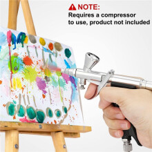 Airbrush Kit, Double Action Trigger Airbrush Airbrush Spray Tool Set for Painting Nails Cake Tattoo Makeup