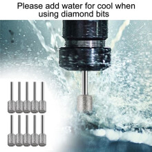 10Pcs8mm Cylindrical Diamond Burr Stone Carving Grinding Set for Stone Rocks Glass Ceramics-for -Rotary Tools