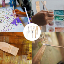 10Pcs Paint Brushes, Various Sizes Goat Hair Paint Brushes for Painting Walls Soft Fur Gilding Brush for Painting