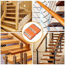 Drill Guide 30 45 90 Degree Angle 4 Size Drill Hole Lag Screw Drill Template Jig for DIY Wood Crafts Stair Wire Handrail