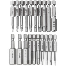 20Pcs Hex Wrench Drill Bit Set Shank Quick Release Magnetic Screwdriver Bits Set (Metric +SAE)