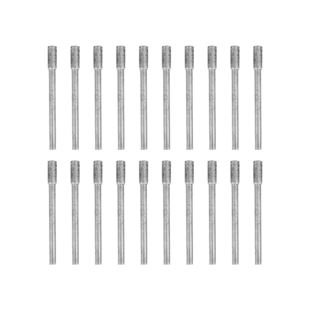 20 Pcs Diamond Grinding Bits 4Mm Cylinder Grinding Bit Rotary Diamond Burr Set For Most Rotary Tool Bit Grinder 4713142275491