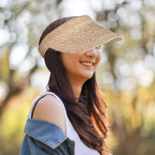 Ladies Anti-Uv Roll Sun Visor Hat Women Straw Raffia Sun Visor Caps