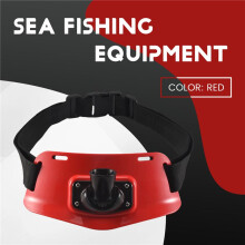 Adjustable Stand Gimble Belt Boat Game Fishing Rod Holder Fishing Accessories Fishing Tackle(Red)