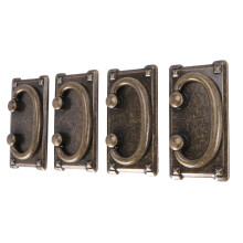 4Pcs Vintage Antique Bronze Drawer Ring Pull Handles, Cabinet Door Furniture Handle Decoration