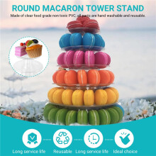 10 Tier Torre de Macaron Macaron Soporte de ExhibicióN Del Soporte Redondo de la TortaBandeja de PVC Herramientas de DecoracióN de Pasteles de