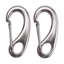 2PCS Boat Marine Stainless Steel Egg Shape Spring Snap Hook Clips Quick Carabiner Outdoor Buckle