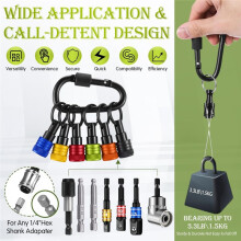 12Pcs Bit Holder Key Chain 1/4Inch Bit Holder Hex Shank Screwdriver Portable Light-Weight Quick-Release Extension Bar