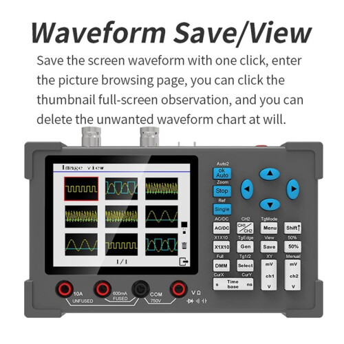 3in1 Multi-Function Digital Oscilloscope Dual Channel 250MSa/S Sampling Rate 3.2inch IPS Display