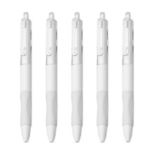 Stylos Gel à Pointe Fine, 0,5 Mm, Stylos à éCriture Lisse, Parfaits pour la Journalisation, Coffret Cadeau de Prise de Notes (Paquet de 5) Blanc