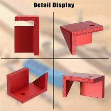 Center Finder Tool Sturdy Aluminum Alloy 45 Degree Angle for Square or Round Wood Pen Center Finder, Red