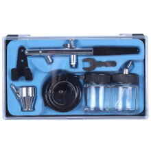 Siphon Feed Dual Action 0.35Mm Airbrush Kit Spray Tool Air Brush For Makeup Cake Art Painting Temporary Body With A Complete Trachea With Double