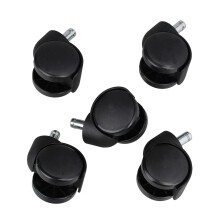 5 x Remplacement Bureau Ordinateur Chaise Office Computer Chaise Tige Roulettes pivotantes Roulettes Roues Noir