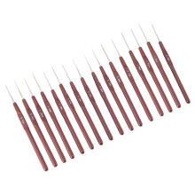 16 piezas de Ganchos de ganchillo de Manija ABS Conjunto de agujas de tejer Ganchillo y nudillos 0.5mm-2.5mm 16 Tamano