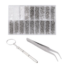 1000 Pcs Glasses Screws Nut Assortment + 1 Pc Screwdriver + 1 Pc Tweezers, Glasses Repair Kit Screws for Glasses Optical Repair Tool Set for