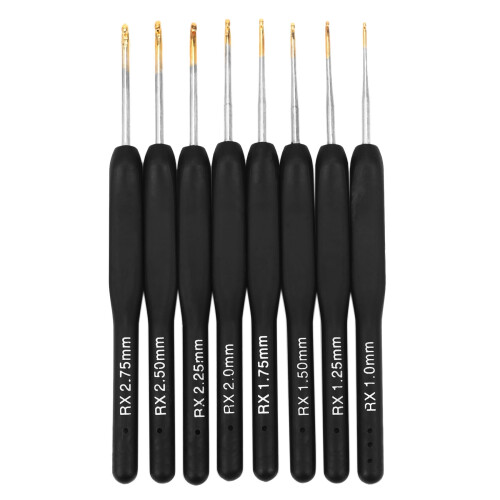 8Pcs / set Black Knitting Needles Plastic Handle Crochet hooks for Knit DIY  Loom Tool Weaving Kit Braid