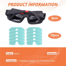 Auto Darkening Welding Goggles Anti-Scratch Large View Glasses for Plasma Cut with 10 Pcs Lenses