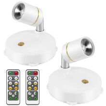 Drahtlose Scheinwerfer Batterie Betriebene Akzent Lichter Drinnen Dimmbarer LED Scheinwerfer ÜBerall Drehbare Wand Leuchte (2 Pack)