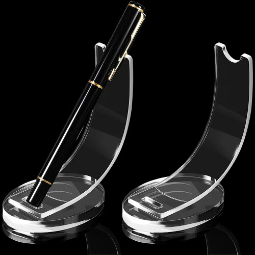 2 StüCke Acryl Stift Halter Bildschirm StäNder, Geeignet für Haus Schule BüRo Oder GeschäFt (Transparent) 1