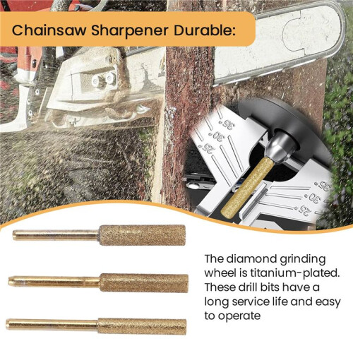 18PCS Diamond Chainsaw Sharpener Bits, Diamond Stone Chain Saw Chainsaw Sharpener for Polishing Chain Grinding Tool
