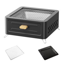 Charcoal Grill, BBQ Grill Folding Portable Smoker Grill, Barbecue Grill Desk Tabletop Outdoor Grill for Camping Picnics