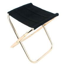 Outdoor Folding Camping Stool Golden Aluminum Alloy Chair with Bag Stool  Fishing Camping Black