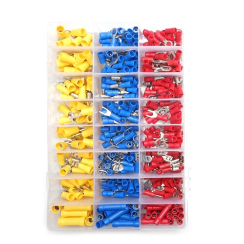 Wire Crimping Tool Set,Crimp Spade Terminal Assorted Electrical Wire Cable Connector Kit Crimp Spade Insulated Ring Fork 2