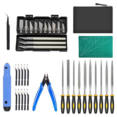 38Pcs 3D Printing Accessories Include Deburring Tool, Art Knife Set, Cutting Pad,Suitable for 3D Print Removing,Cleaning