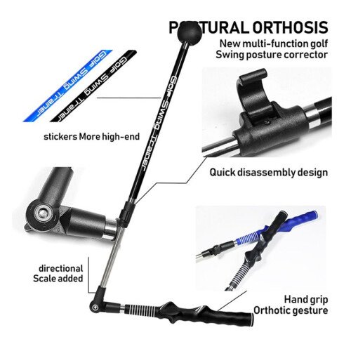 Training Aid Multi Adjustable  Swing Training Aid Stick Forearm Rotation Swing Posture Corrector Black 2