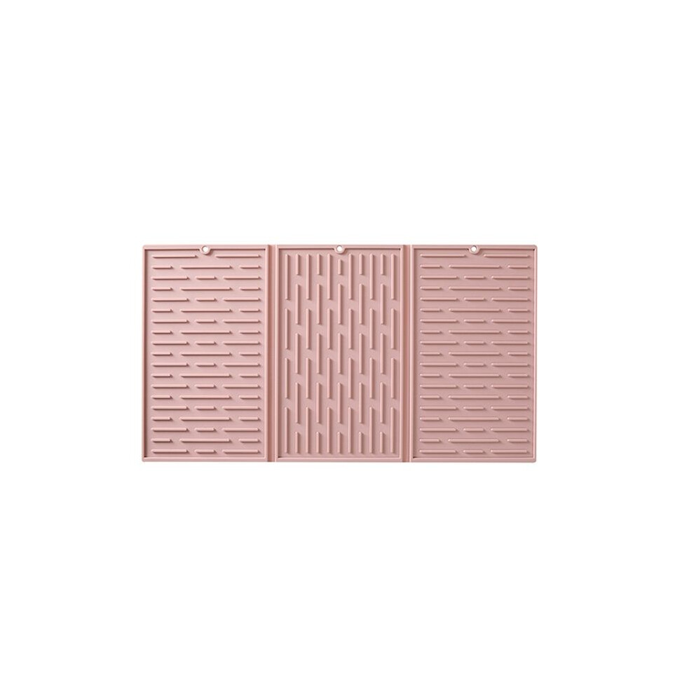 Foldable Tri-Fold Tableware Drying Mat Silicone Draining Mat for Kitchen Counters