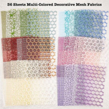 90 Sheets Scrapbook Paper and Decorative Mesh Fabric Assorted Set - 6 Pack Mixed Special Paper for Scrapbooking,A