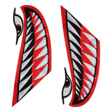2pcs Waterproof Kayak Sticker Diy  Teeth Mouth Stickers Boat Car Truck Accessories