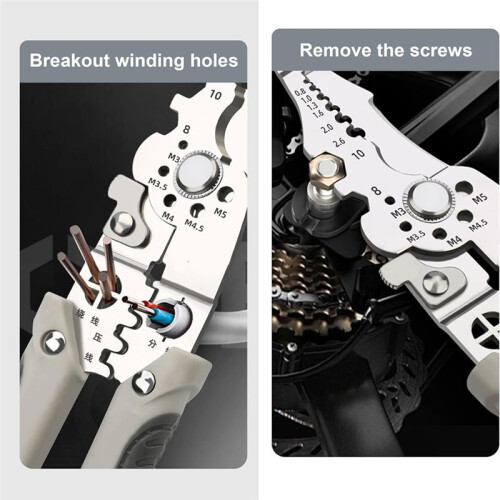 Multifunctional Wire Stripper Crimper Cable Cutter Pliers, Professional Electrical Wire Stripping Tool 2Pcs 2