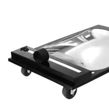 Car Under Inspection Mirror, 12Inch Flodable Telescoping Mirror with LED Light and Wheels for Cars, Bus, Trucks EU Plug