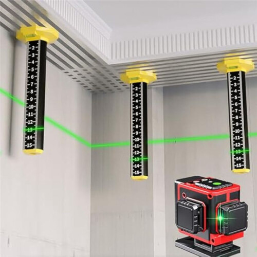 6pcs Ceiling and Floor Tile Height Ruler, Drop Ceiling Installation Tools, Magnetic Base Laser Target Card Plate 2