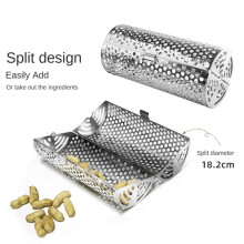 Open Barbecue Rolling Grill Basket BBQ Net Tube Grill Basket Grid Open BBQ Grill for Travel Camping Picnic Large