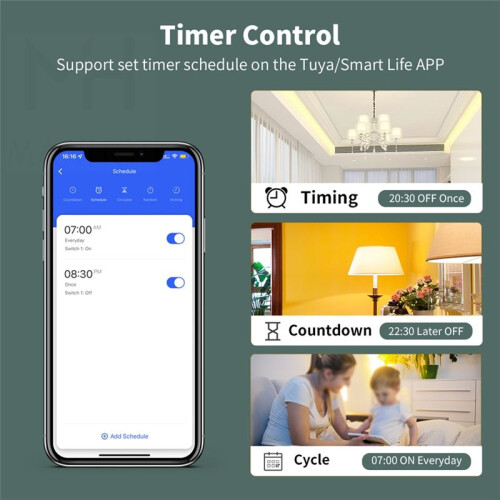 Zigbee  Light Wall  Push Button Interruptor Tuya No Neutral and with Neutral US  for Alexa (B) 2