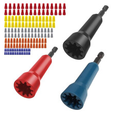 Attrezzo Twister per Trapano, Kit Assortimento di Dadi WireNut Twister, 3 Twister WireNut per Trapano + 150 Cappucci per Fili