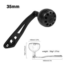 Cast Fishing Reel Handle Replacement Hollow Metal Knob for Baitcasting Reel Fishing Accessories Sea Fishing Black