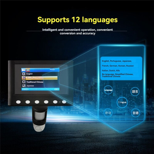 4.3 in LCD Digital Microscope 40-1000X Soldering Microscope for Error Coins USB Magnifier Micro Microscope with 8 LED 1