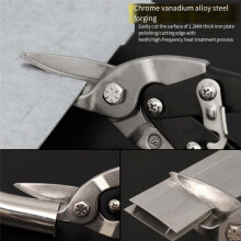 10 Inch Aviation Tin Snips, Heavy Duty Metal Cutter Shears for Cutting Sheet Metal, Straight Cut, Chrome Vanadium Steel