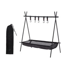 Frame+Net Bag Camping Rack Folding Camping Tripod Travel Sundries Hanger 50x70x72cm