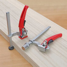 2pcs Desktop Dog Hole Fixing Clamp, Adjustable Steel Table Clamp for Woodworking Workbench Fixing Ratchet F Clamp 19mm