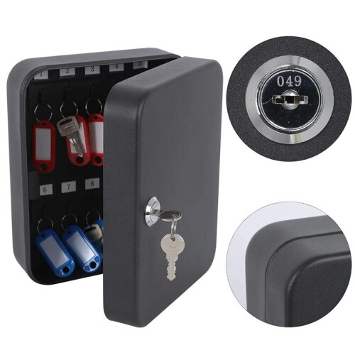 Combination Key Cabinet 20 Key Hooks Key Box Wall Mounted Locking Key Organizer Key Cabinet Security Lock Box Key Lock 2