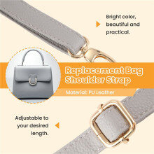 DIY Replacement Leather Bag Shoulder Strap Handle Body Adjustable 140*2cm, gray