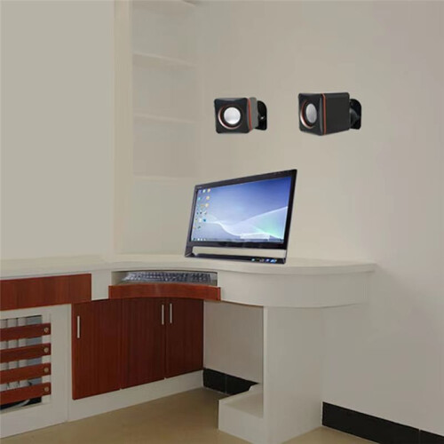 Wall Mount Swivel Satellite/Bookshelf Speaker Brackets Black for Speakers 2