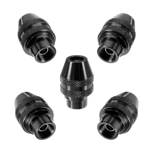 Multi Quick Change Keyless Chuck for  4486 Rotary Tools 3000 4000 7700 8200 (5Pack), Black